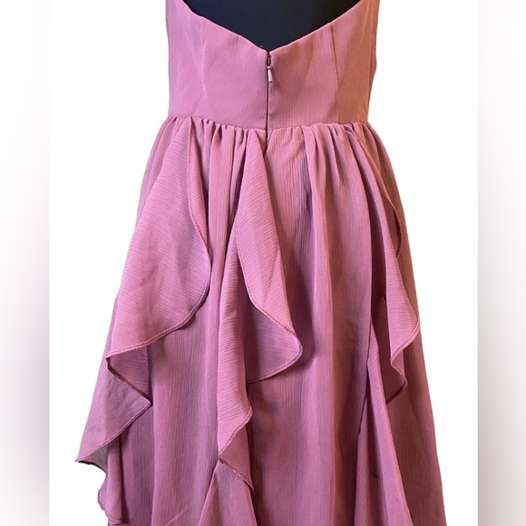 David’s Bridal Short Chiffon Halter Dress in Chiant Size 8 - Picture 9 of 14